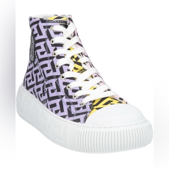 Versace Shoes - Authentic Versace La Greca Jacquard High-Top Sneakers size 38.5